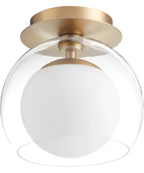 1-light Ceiling Flush Mount Aged Brass