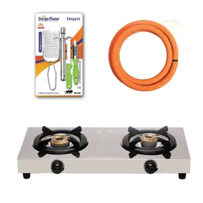 1 SF LPG STOVE 2B DOUBLE..|1 SF HOSE PIPE 1.5 MTR..|1 SF SPARK LIGHTER - CHROME (..