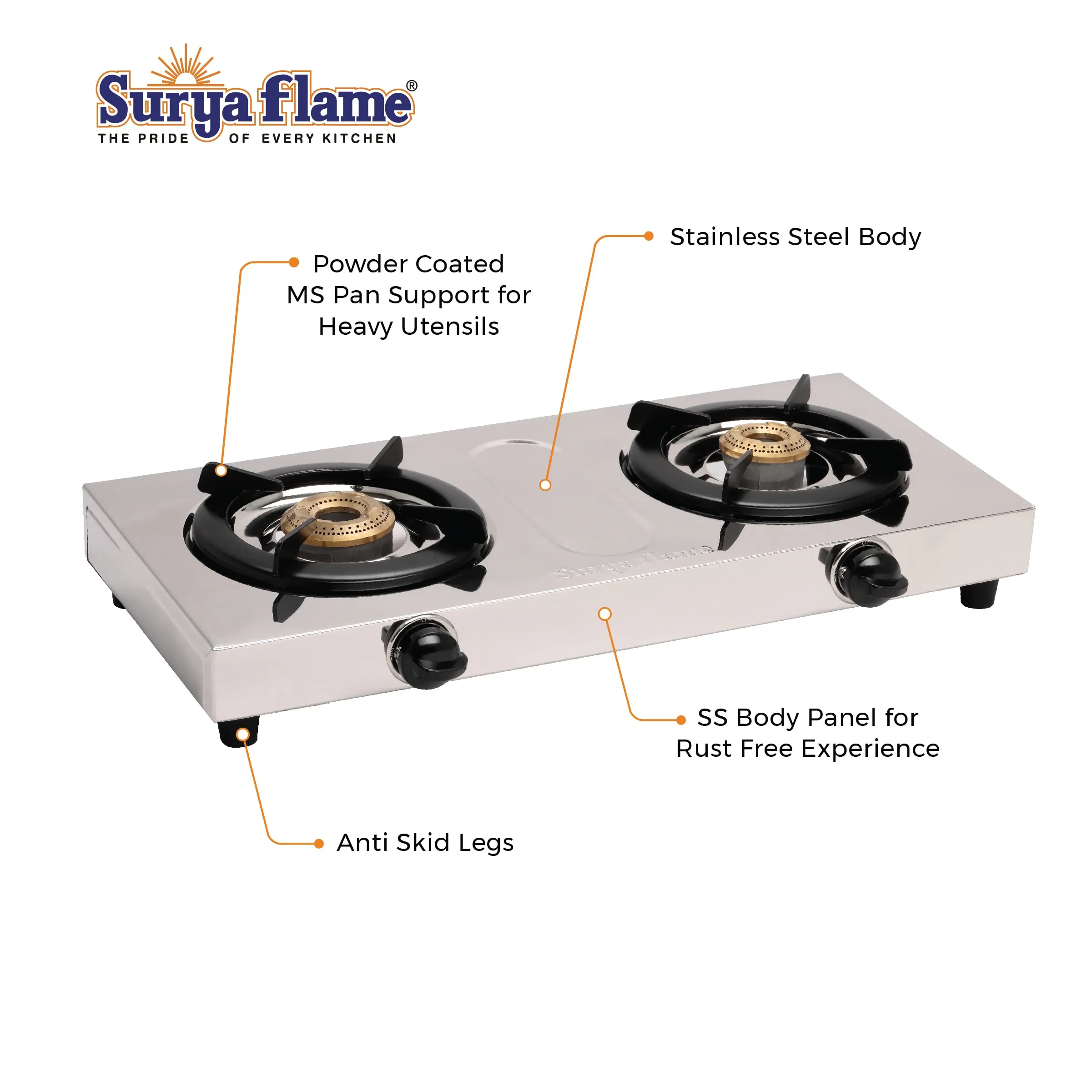 1 SF LPG STOVE 2B DOUBLE..|1 SF HOSE PIPE 1.5 MTR..|1 SF SPARK LIGHTER - ELEGANT (PACK OF 4)..vb