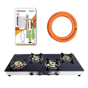 1 SF LPG STOVE 4B SUP..|1 SF HOSE PIPE 1.5 MTR..|1 SF SPARK LIGHTER - ELEGANT (PACK OF 4)..vb