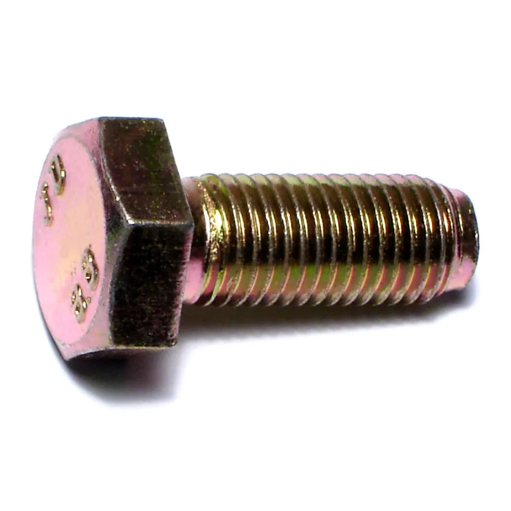 10mm-1.25 x 25mm Zinc Plated Class 8.8 Steel Fine Thread Hex Cap Screws