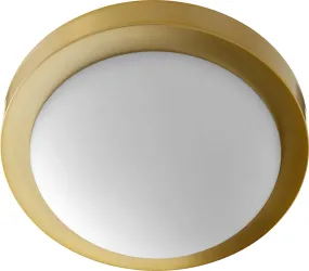 11"W 2-light Ceiling Flush Mount Aged Brass