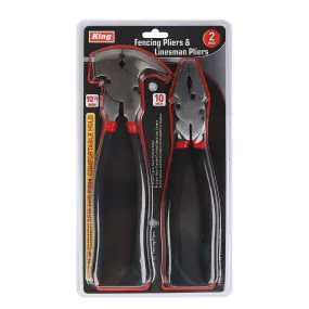 2-PC FENCING PLIERS & LINESMAN PLIERS SET (1292-0)