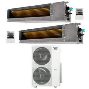 2-Zone Klimaire 20.5 SEER2 Multi Split Ducted Floor-ceiling Air Conditioner Heat Pump System 18 24