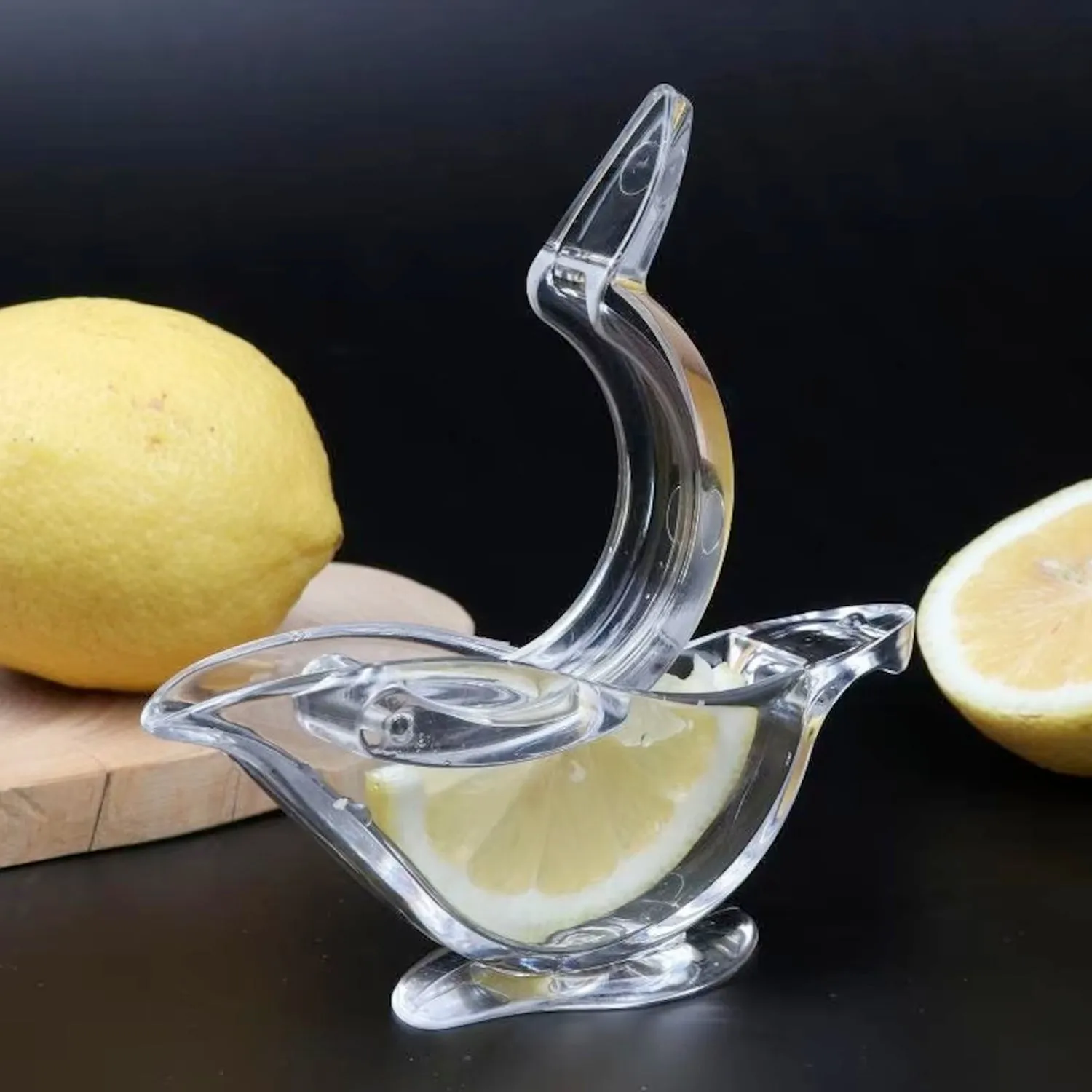 5344 Manual Lemon Slice Squeezer, Portable Transparent Fruit Juicer, Orange Citrus Manual Bird Shape Hand Juicer for Orange Lemon Lime,for Kitchen (Brown Box)