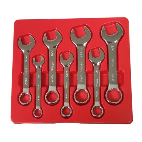 7 Piece High Polish SAE Short Combination Wrench Set KTI41200