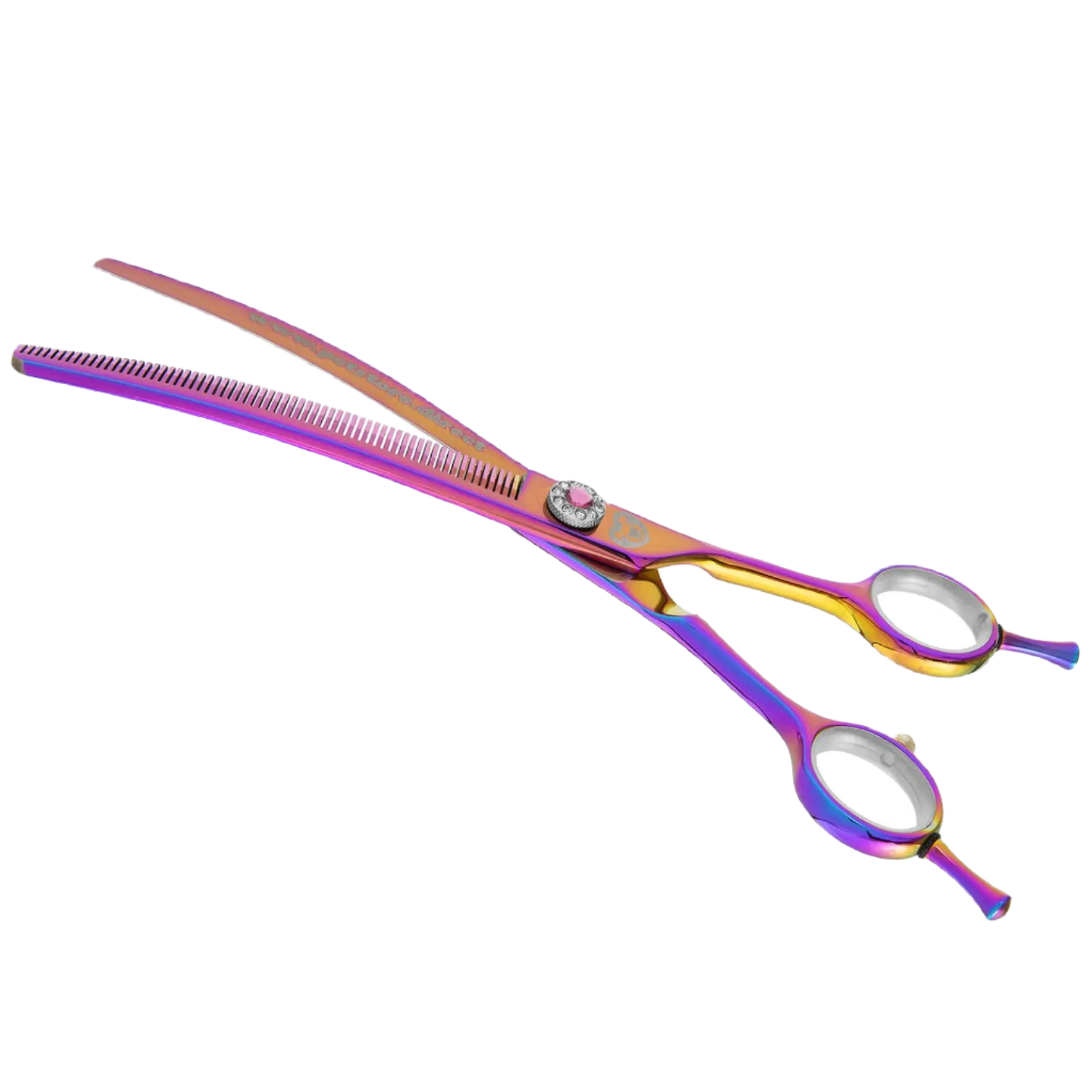 7" 66T Rainbow Curved Thinning Shears by PetStore.Direct