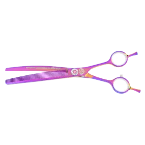 7" 66T Rainbow Curved Thinning Shears by PetStore.Direct