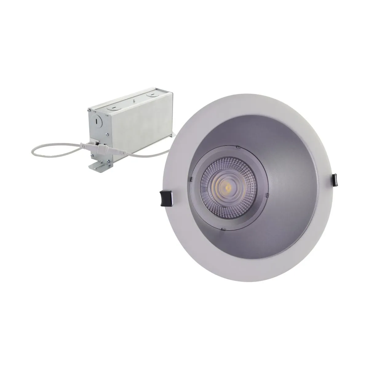 8 In. Commercial Canless LED Recessed Light, 32 Watts, 2450 Lumens, Selectable CCT, Silver Finish, 120-277V