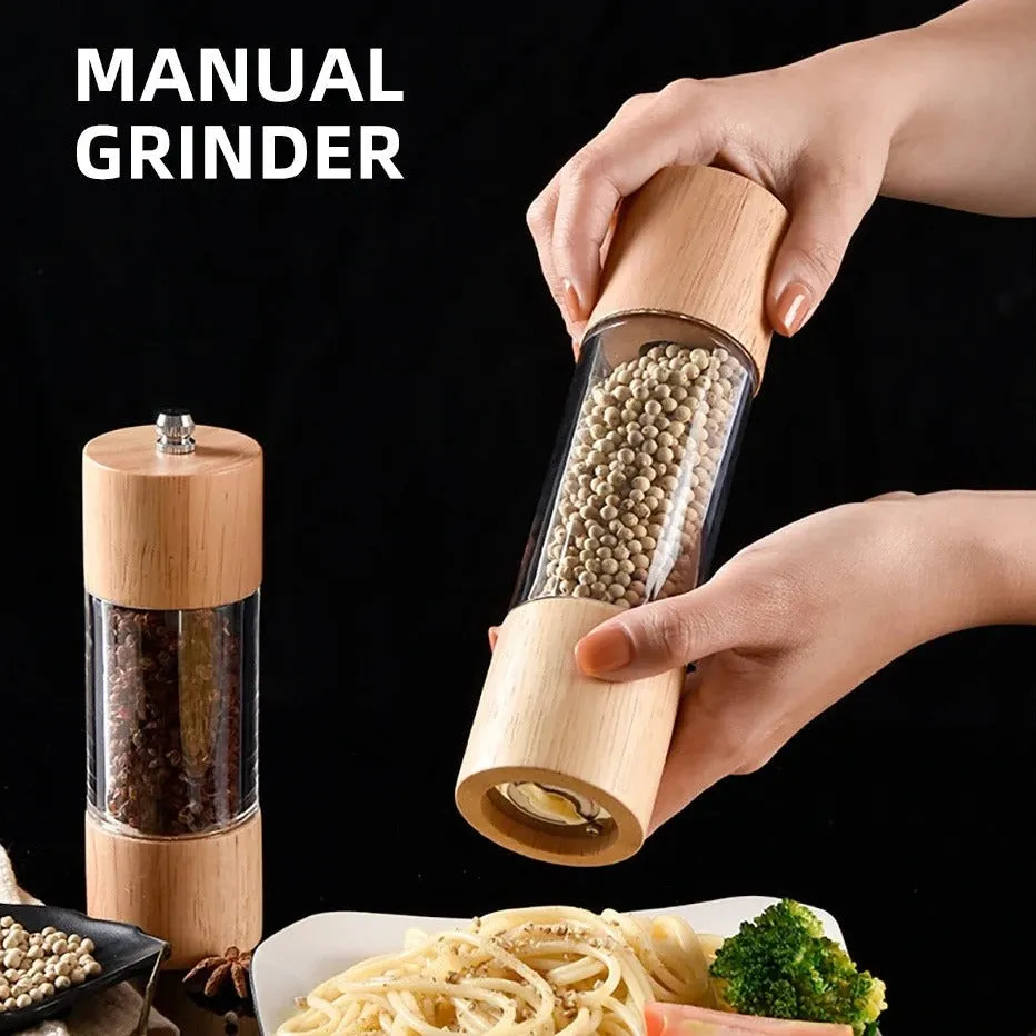 Acrylic Wooden Salt & Pepper Grinder 18cm