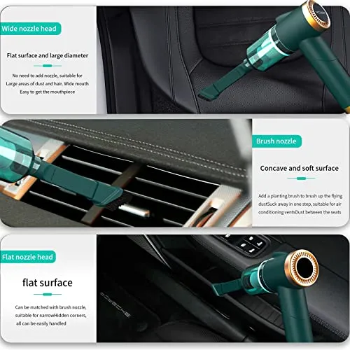 AGhappy Car Vacuum Cleaner, 9000Pa/120W Portable Cordless Vacuum Cleaner, 90°Foldable Vacuum Cleaner with LED Light, Strong Suction Ppower, Suitable for Tesla Model/BMW/Home/Office