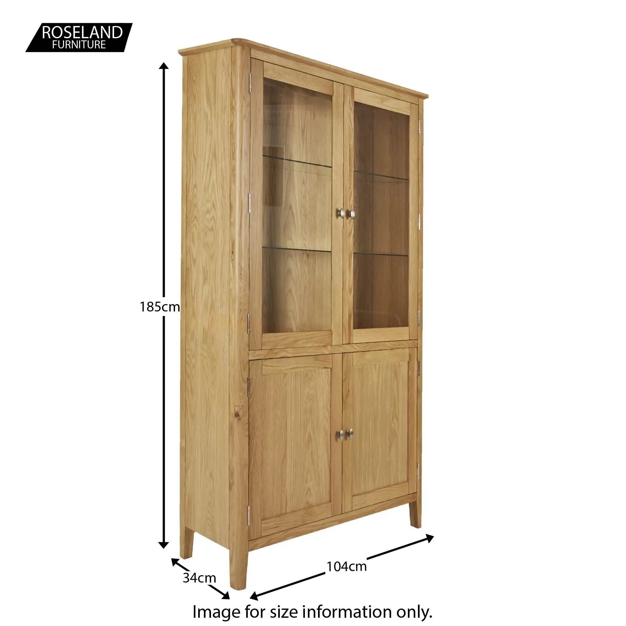 Alba Oak Display Cabinet