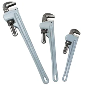 Aluminum Pipe Wrench 3-Pieces Adjustable Jaw 14", 18", 24" Heavy Duty Plumbing