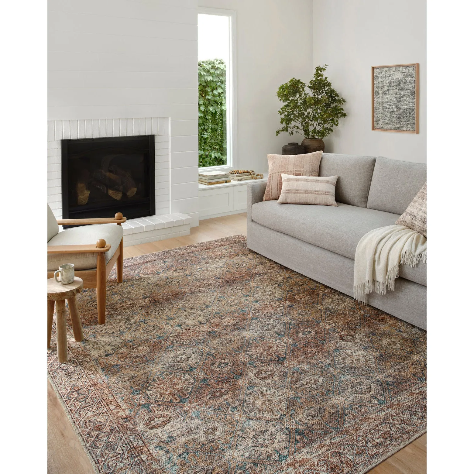 Amber Lewis Billie Aqua/Rust Rug