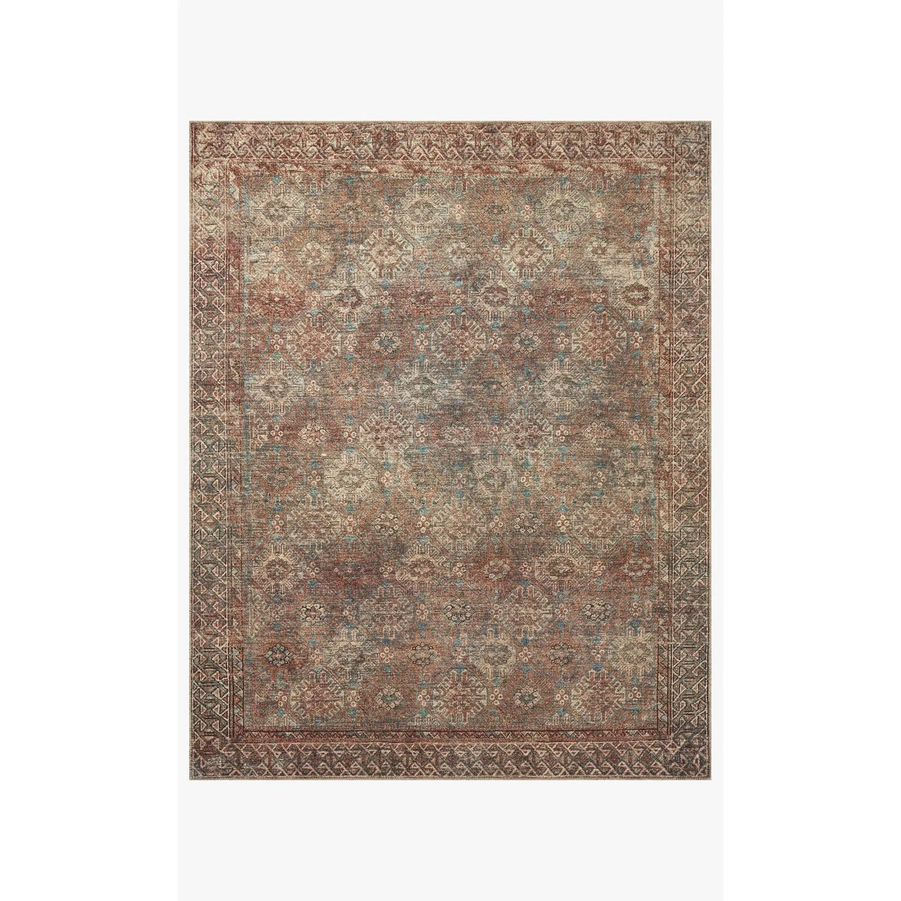 Amber Lewis Billie Aqua/Rust Rug