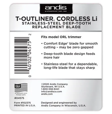 Andis T-Outliner Cordless Li Replacement GTX Blade