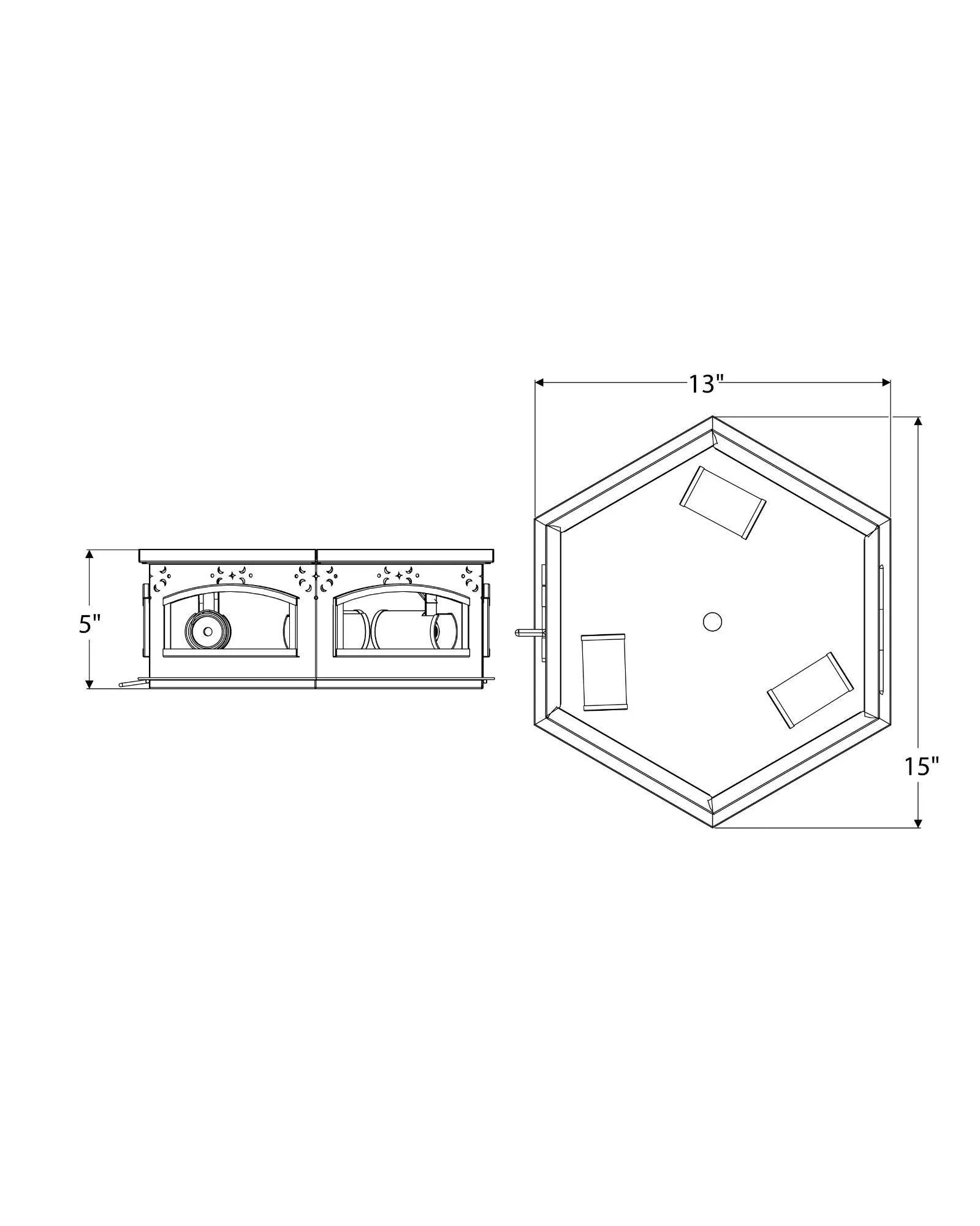 Arched Window Exterior Flush Mount Large