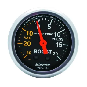 AutoMeter 3301 GAUGE; VAC/BOOST; 2 1/16in.; 30INHG-20PSI; MECHANICAL; SPORT-COMP