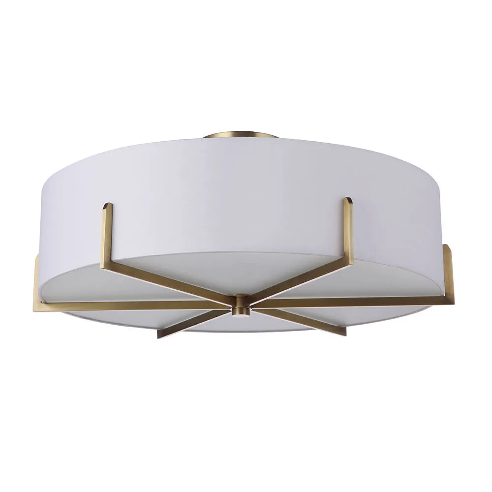 Ava Six Light Semi Flush Mount - Gold