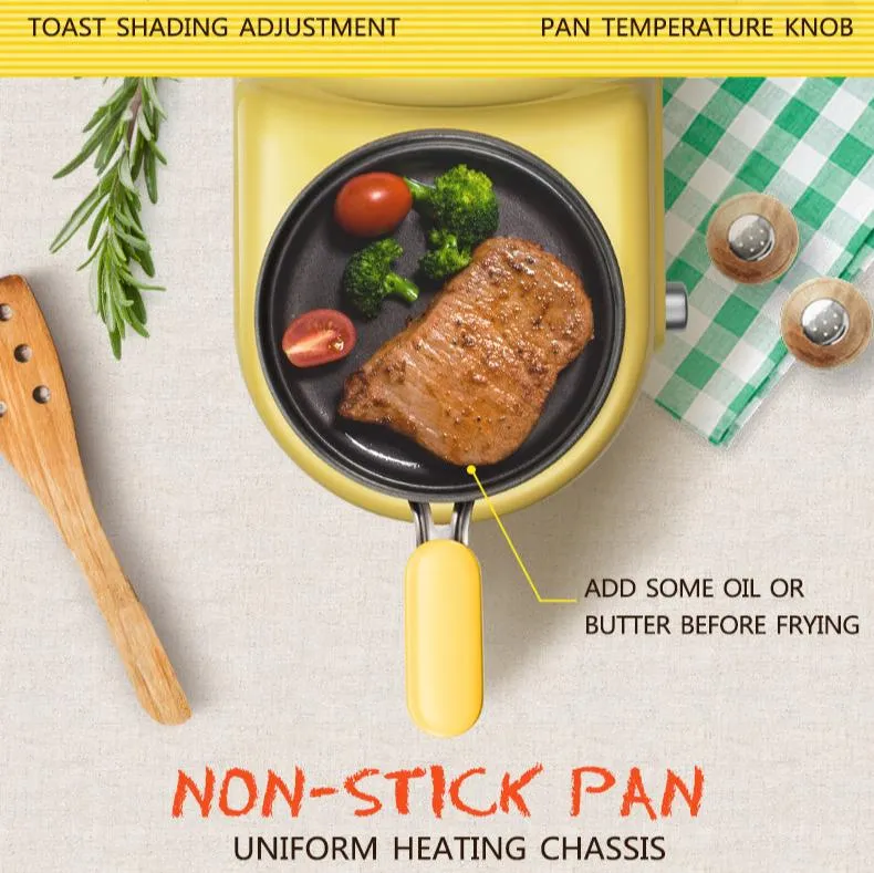 Bear 5in1 Toaster Breakfast Set w non-stick frying Pan (DSL-A02Z1)