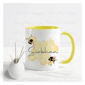 Bee HoneyComb Name Mug