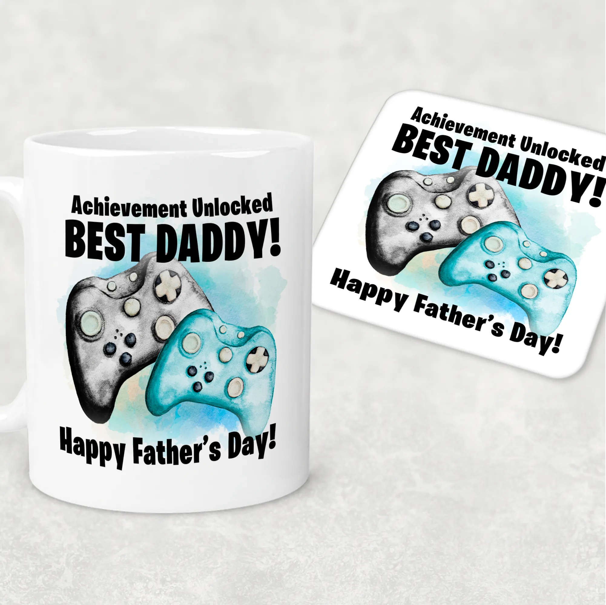 Best Dad Game Achievement Unlocked Personalised Watercolour Mug