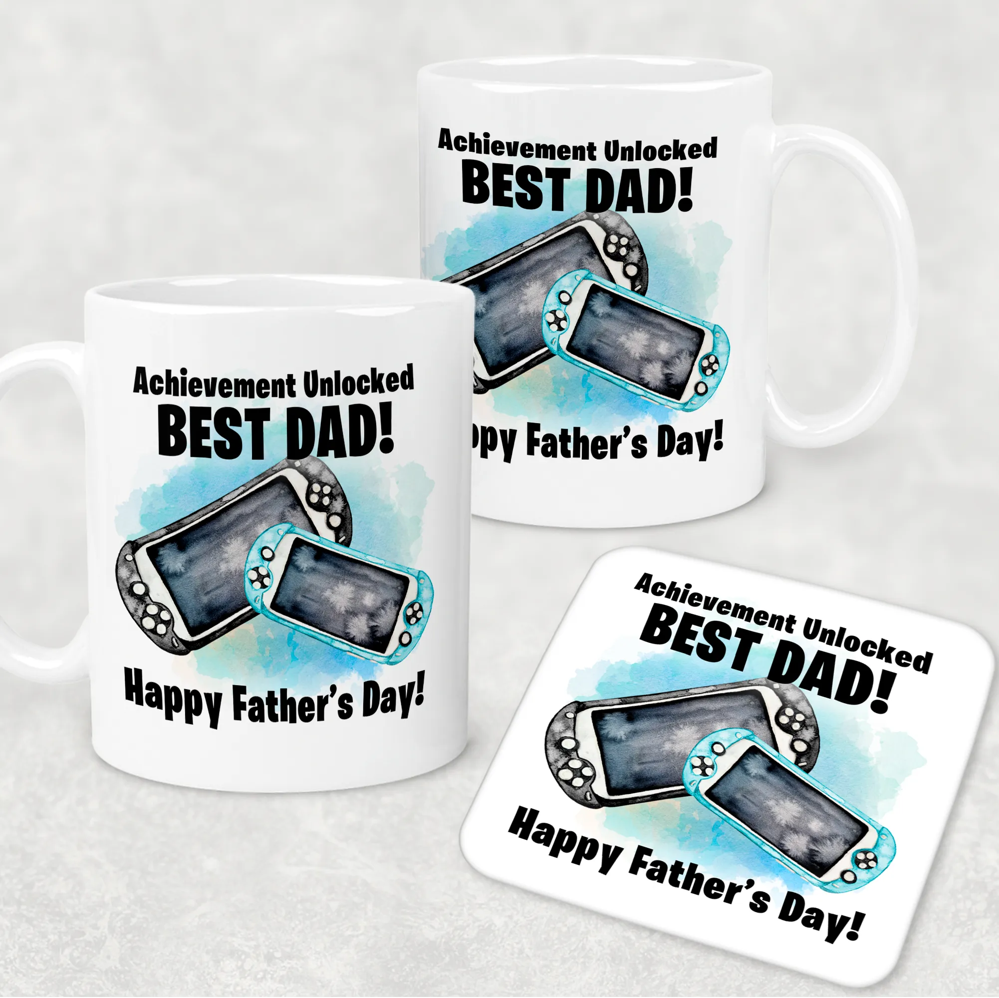 Best Dad Game Achievement Unlocked Personalised Watercolour Mug