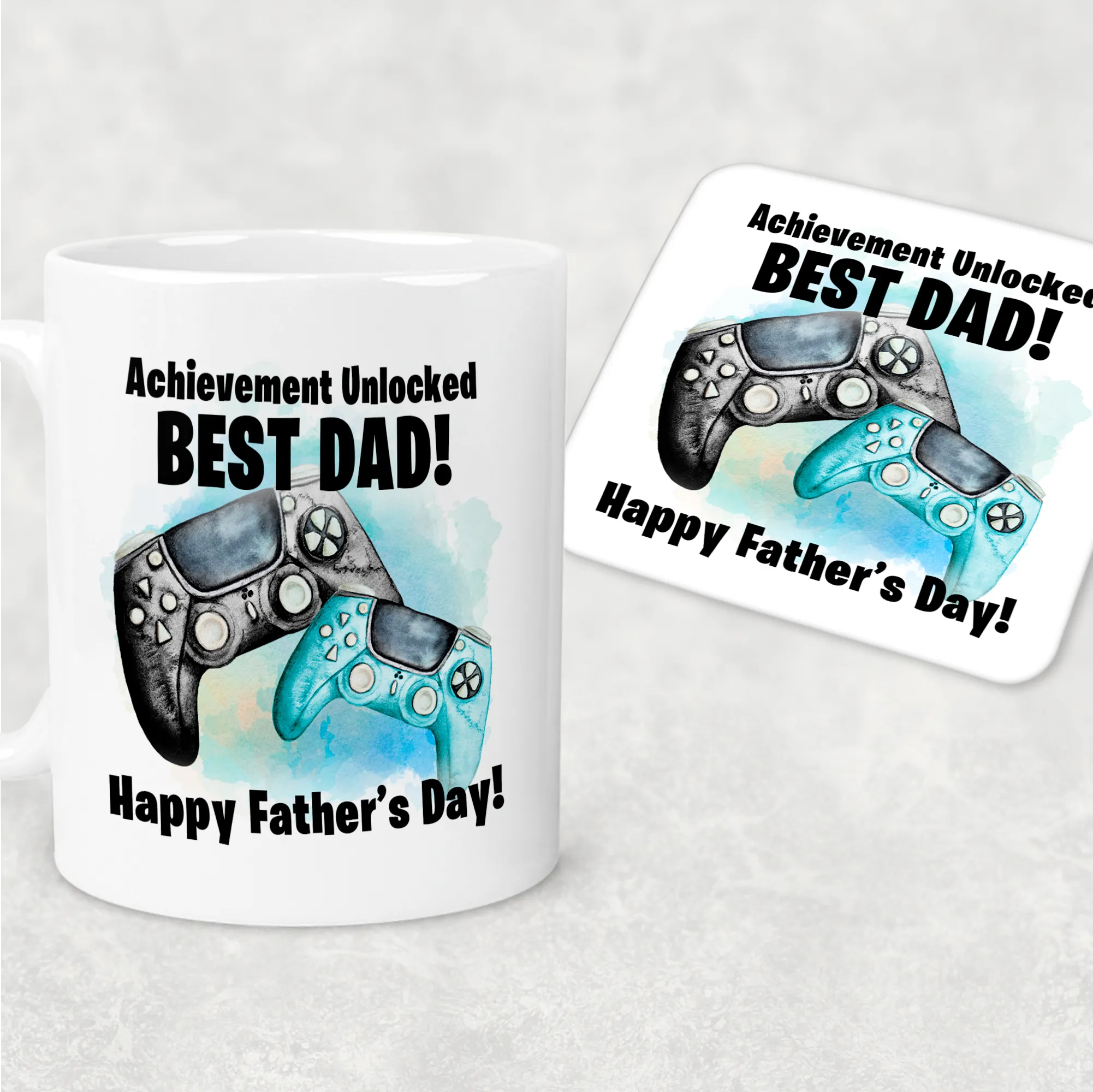 Best Dad Game Achievement Unlocked Personalised Watercolour Mug