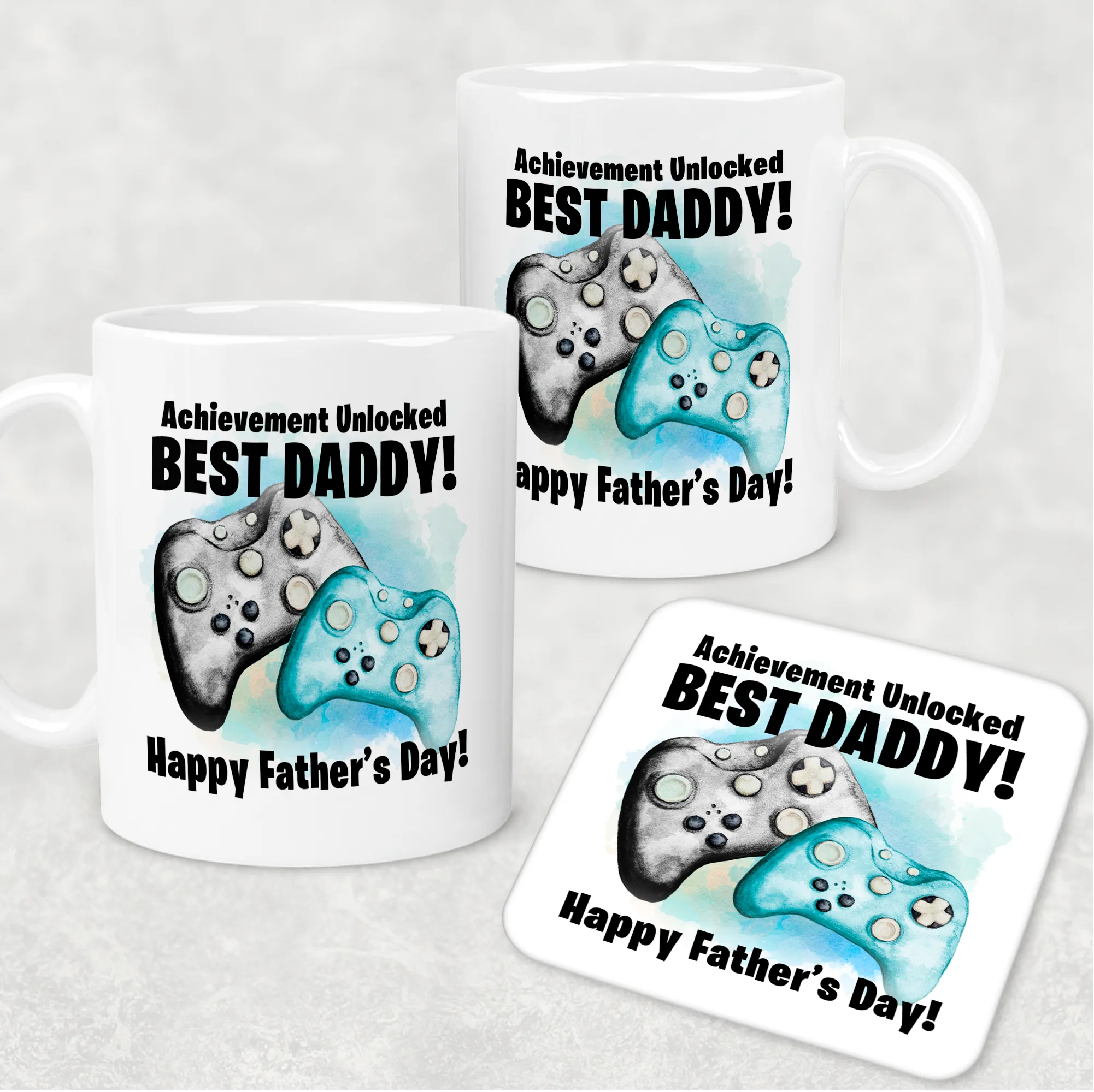 Best Dad Game Achievement Unlocked Personalised Watercolour Mug