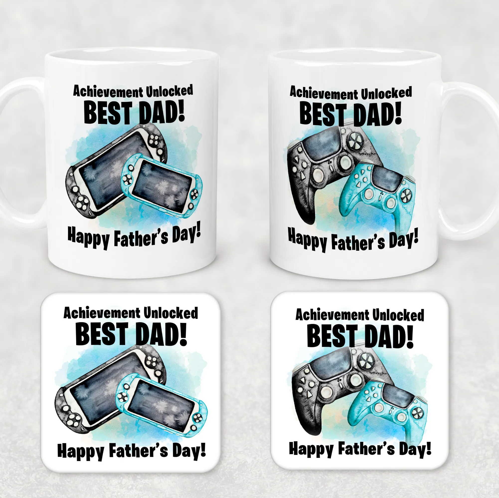 Best Dad Game Achievement Unlocked Personalised Watercolour Mug