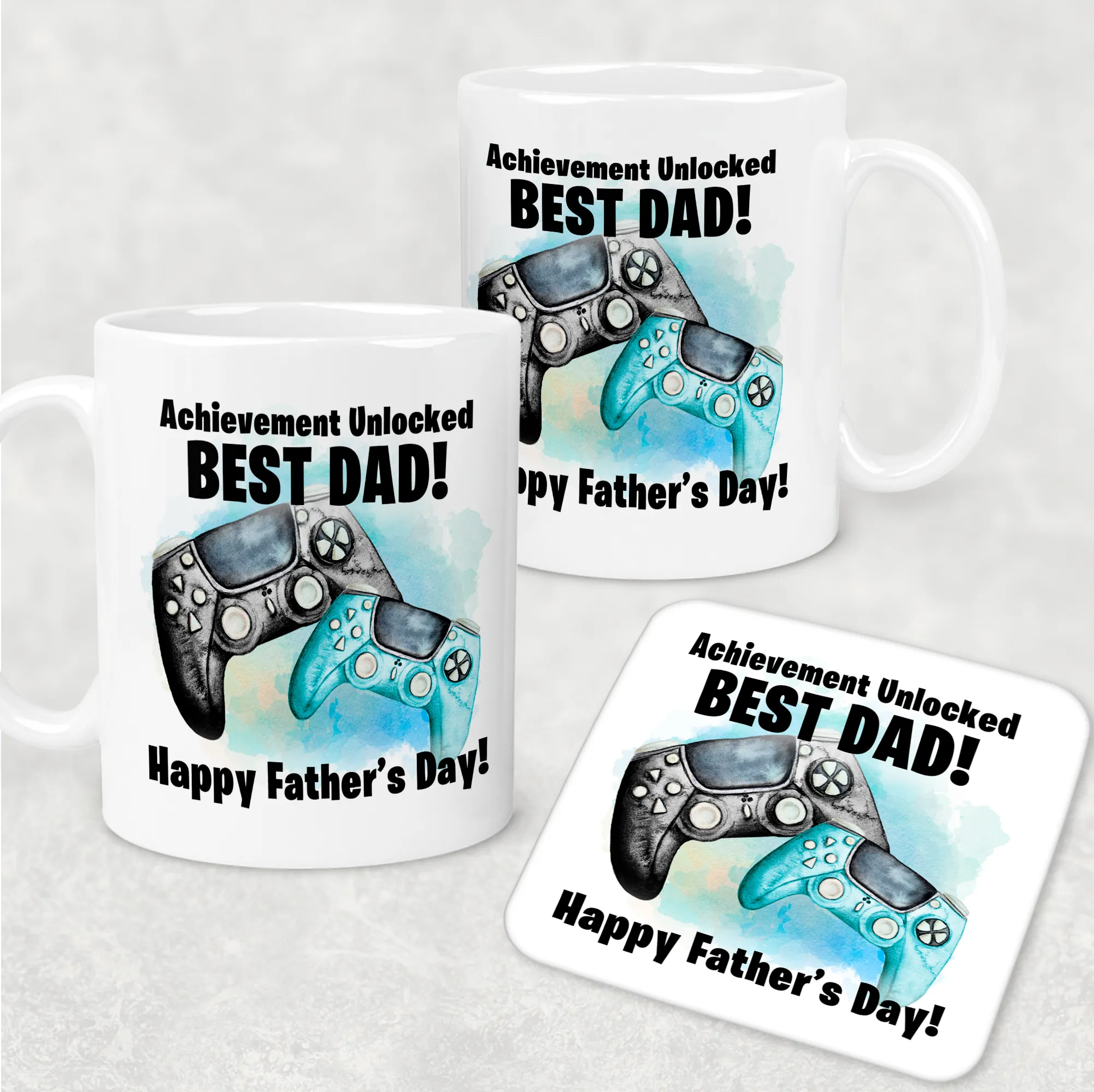 Best Dad Game Achievement Unlocked Personalised Watercolour Mug