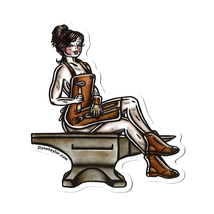 Blacksmith Pinup Sticker