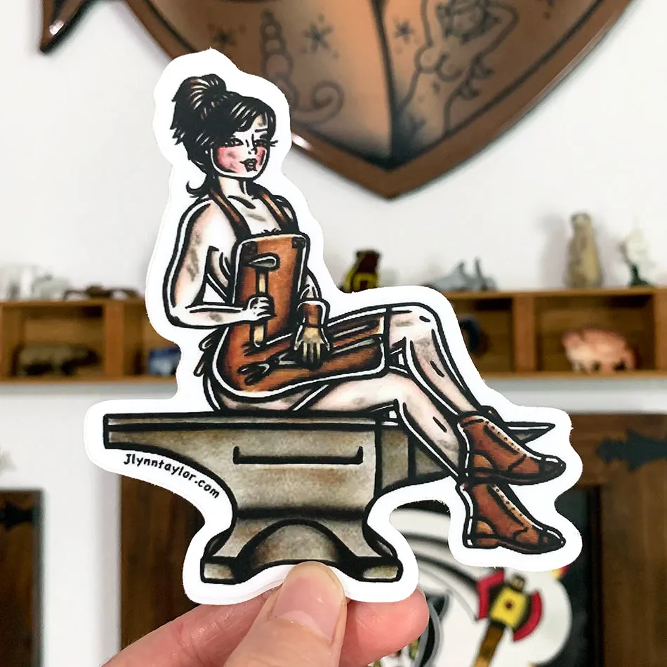 Blacksmith Pinup Sticker