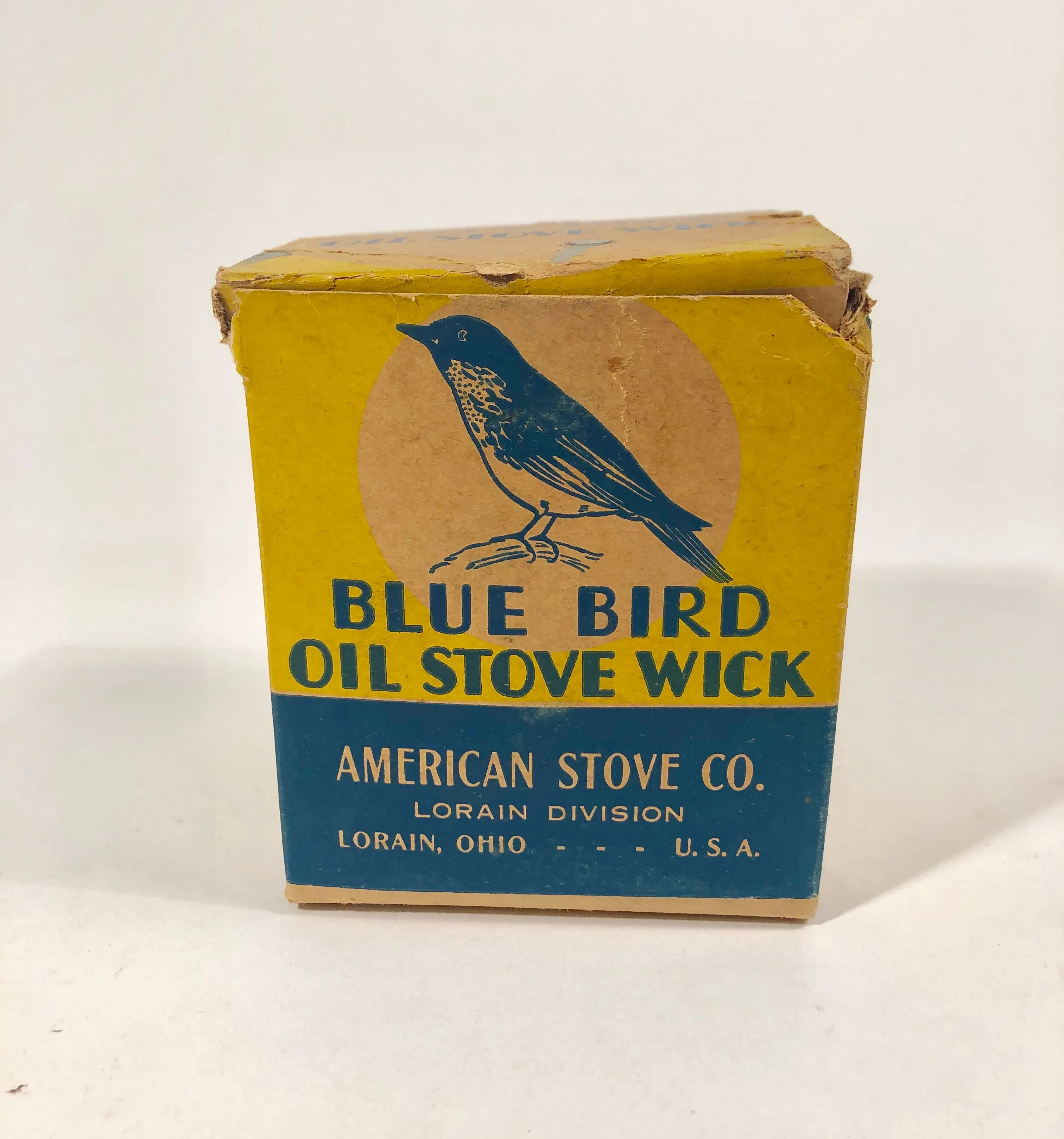 BLUE BIRD OIL STOVE WICK Box and Product, American Stove Co. || Lorain, Ohio