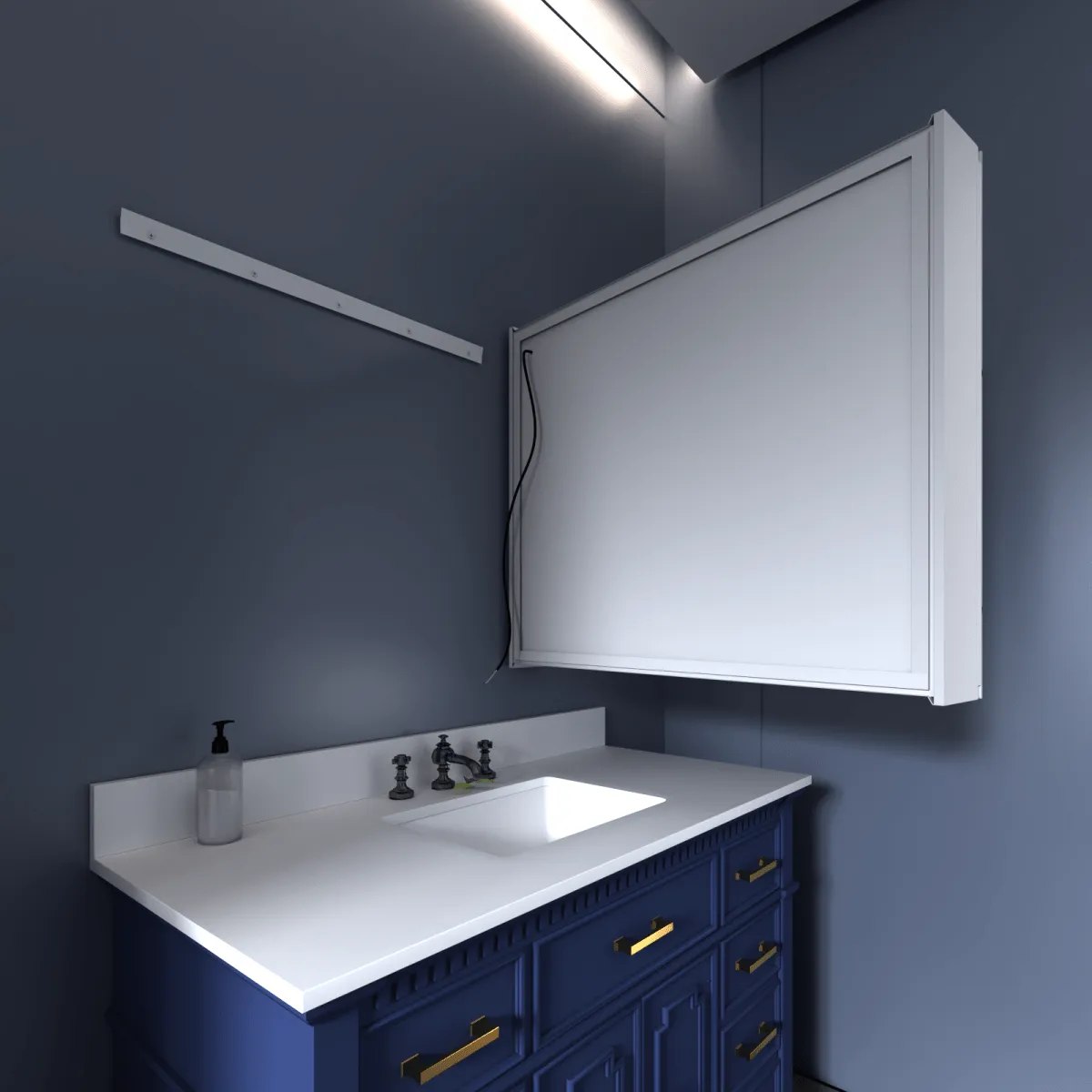 Boost-M1 36" W x 30" H LED Lighted Bathroom Medicine Cabinet with Mirror Recessed or Surface Mounted LED Medicine Cabinet