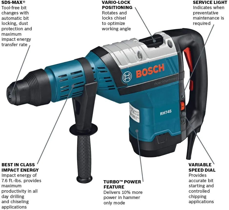 Bosch RH745 1-3/4" SDS-Max Rotary Hammer