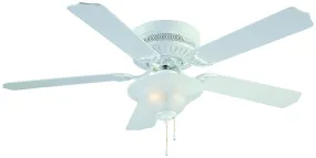 Boston Harbor Low Profile Ceiling Fan, 120 V, 3-Speed, 5-Blade, White :EA: QUANTITY: 1