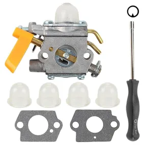 Butom C1U-H60 Carburetor with Gasket Adjustment Tool Primer Bulb for 25cc 26cc 30cc Ryobi Homelite String Trimmer Brush Cutter Blower 308054013 308054012 308054004 308054008