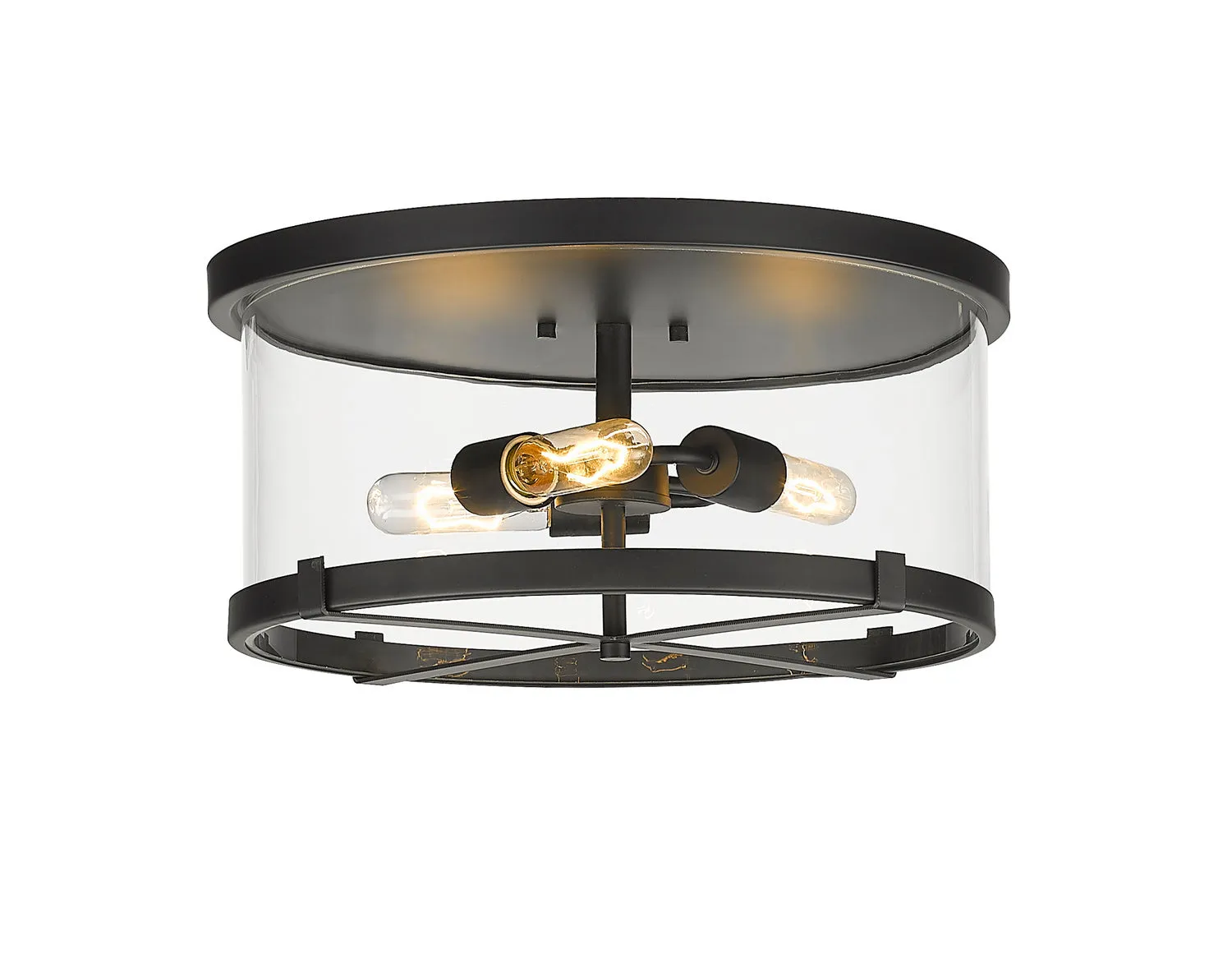 Callista Three Light Flush Mount in Matte Black