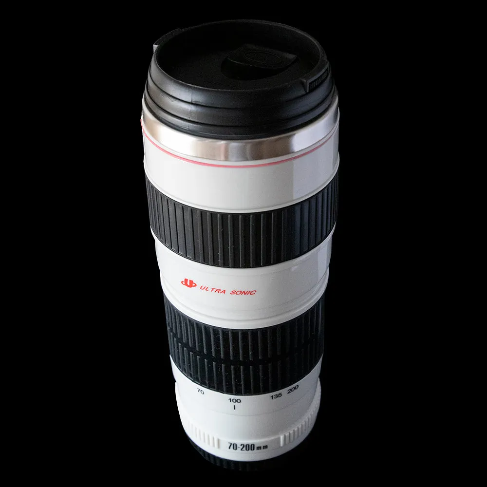 Camera Lens Large White Travel Mug