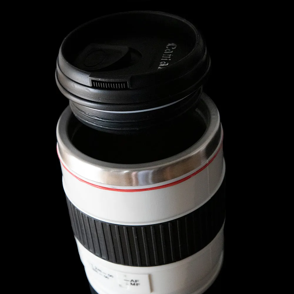 Camera Lens Large White Travel Mug