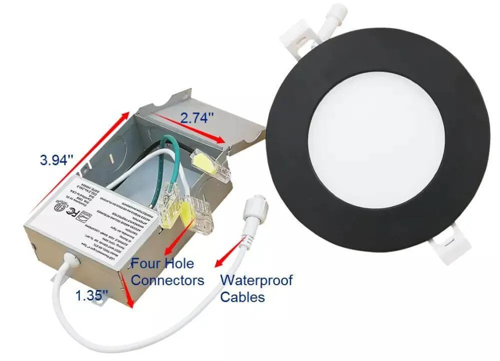 (CASE OF 20) Ultra Thin ROUND 3in 6w 5CCT SWITCHABLE (2700K/3000K/3500K/4000K/5000K) Dimmable