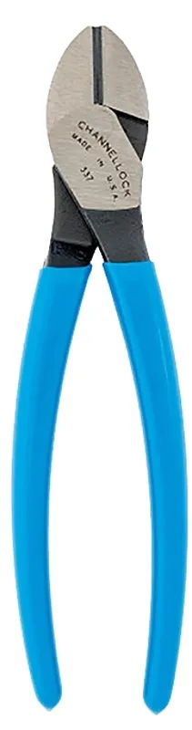 CHANNELLOCK 337 Diagonal Cutting Plier, 7 in OAL, Blue Handle, Ergonomic Handle, 0.81 in W Jaw, 0.79 in L Jaw :CD: QUANTITY: 1