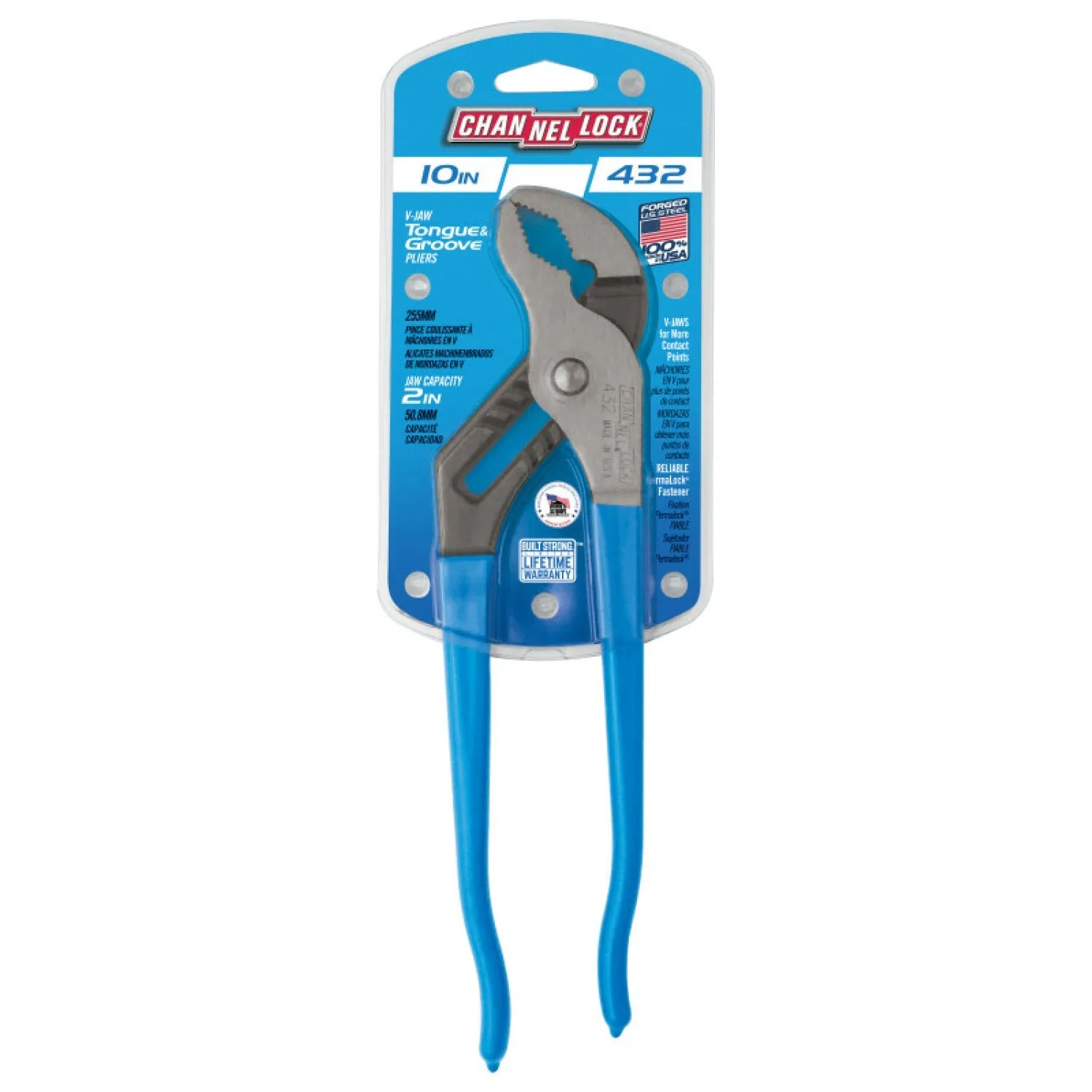 Channellock 432 10-Inch V-Jaw Tongue & Groove Pliers