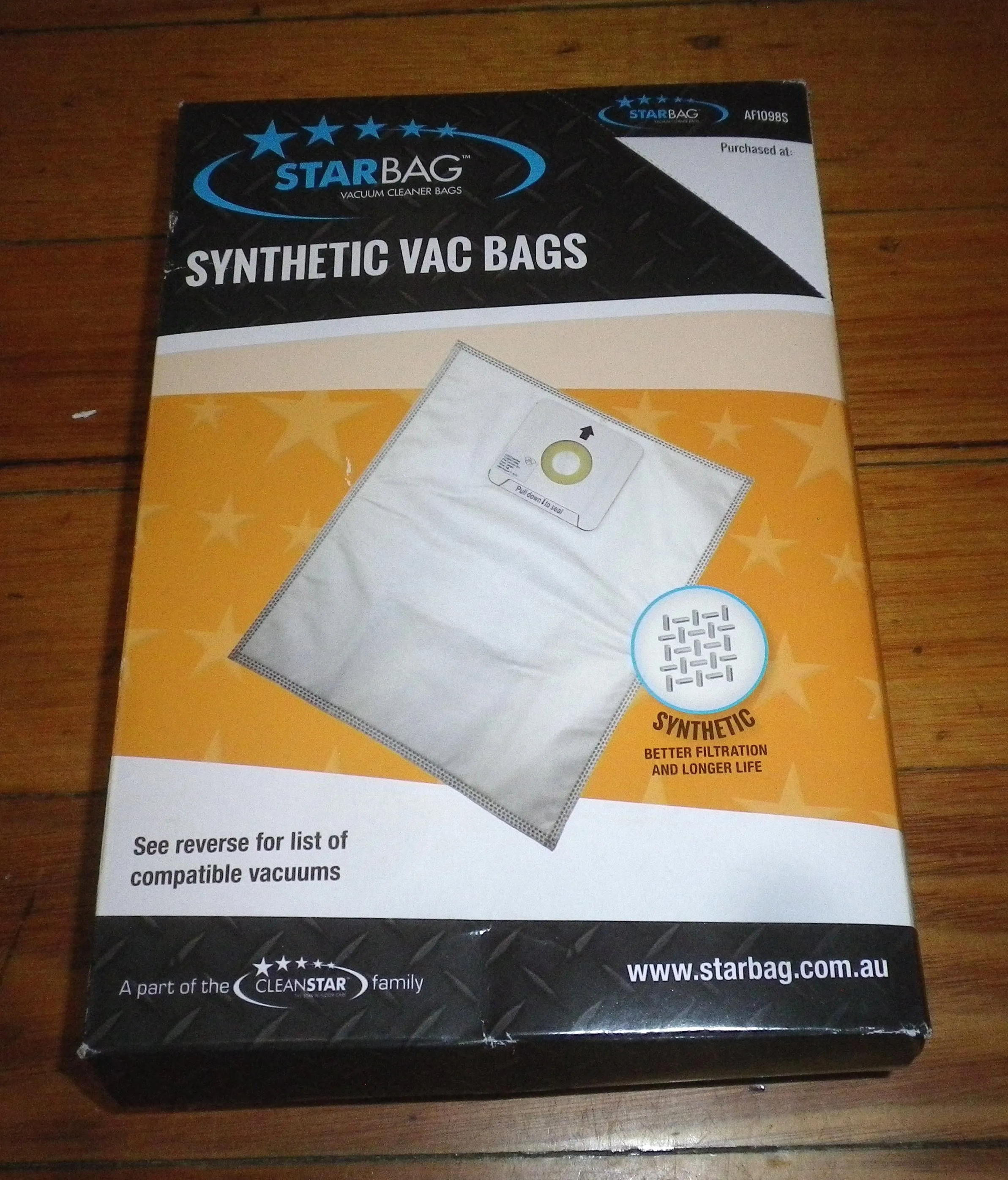 Cleanstar Platinum V436 Synthetic Vacuum Bags (Pkt 5) - Part # AF1098S