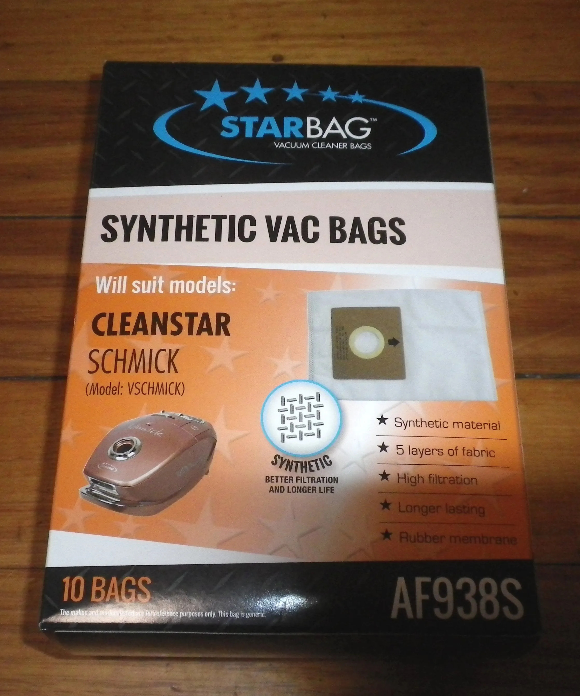 Cleanstar Vschmick Synthetic Vacuum Bags (Pkt 5) - Part # AF938S