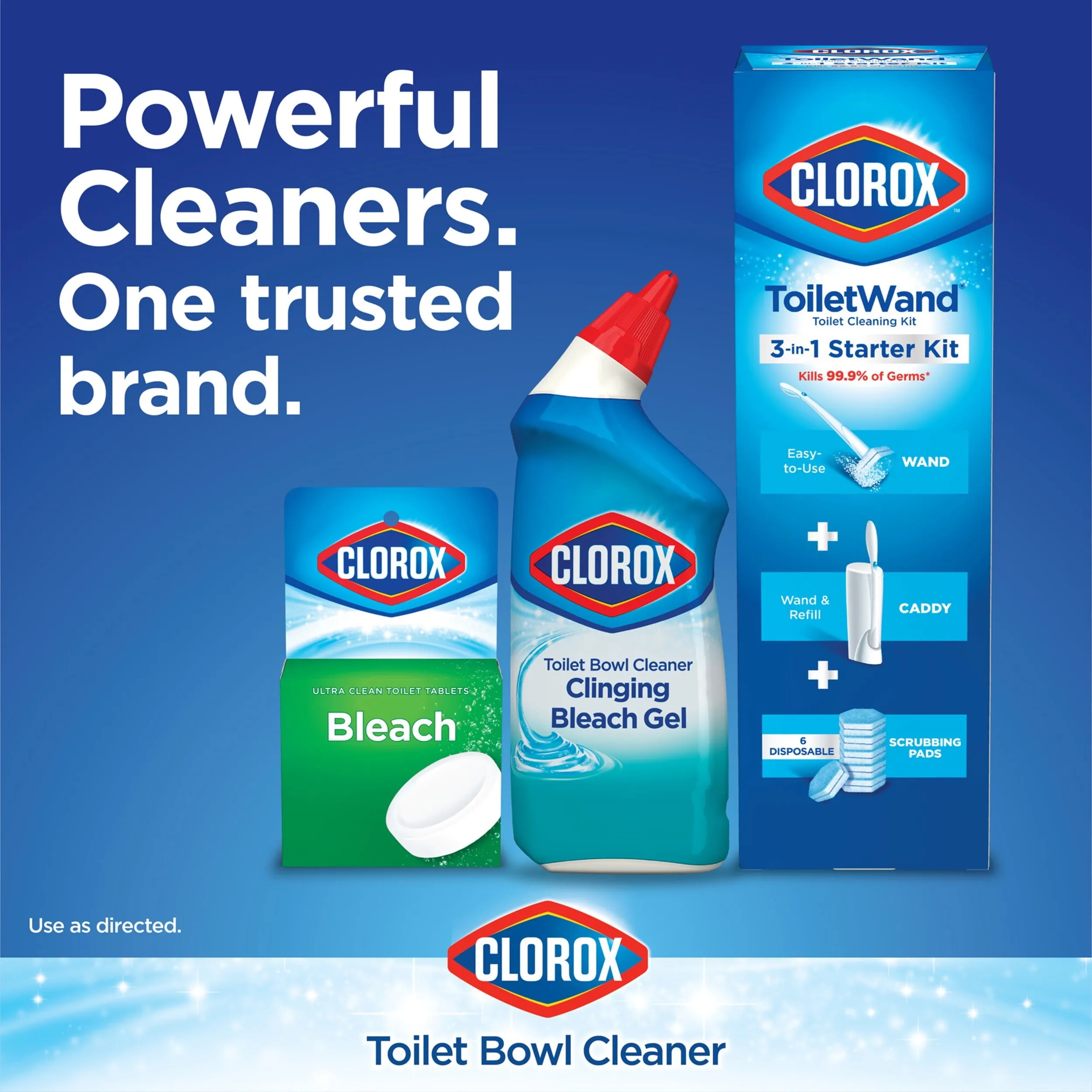 Clorox Toilet Bowl Cleaner Clinging Bleach Gel, Ocean Mist, 24 fl oz, 2 Pack