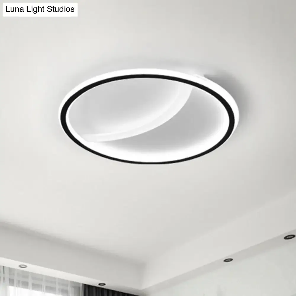 Contemporary Black LED Acrylic Flush Ceiling Light Fixture - Splicing Round