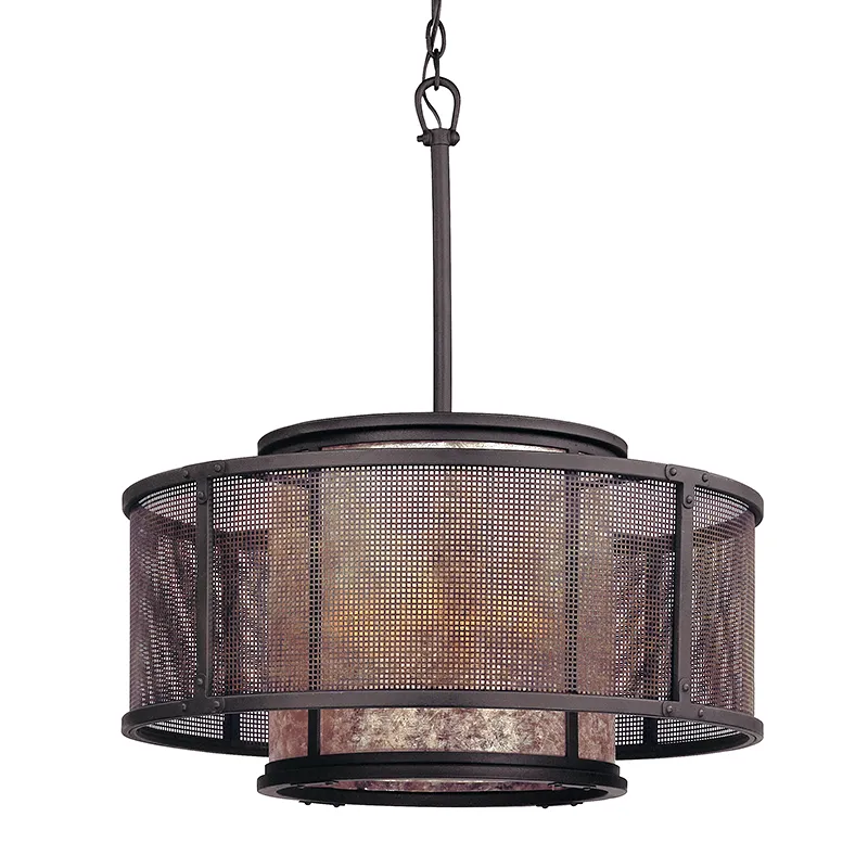 COPPER MOUNTAIN 6 LIGHT CHANDELIER, BRONZE