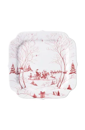 Country Estate Winter Frolic Cookie Tray Ruby